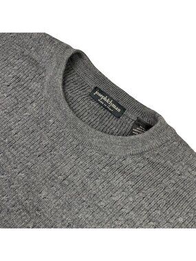 Joseph & Lyman Men’s 100% Wool Textured Knit Pullover Sweater Gray • Italy • XL